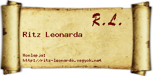 Ritz Leonarda névjegykártya